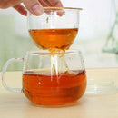 3 In 1 Set Clear Heat Resistant Tea Coffee Cup With Tea Infuser Filter Lid  E5I7