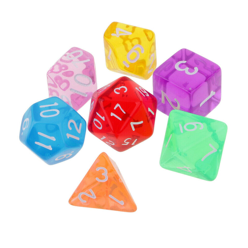 7x 16mm Dice d20 d12 d8 d10 d6 d4 Die Polyhedral for D&D Wargaming Player