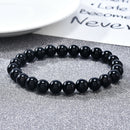 Natural 8mm Black Onyx Stone Gemstones Healing Energy Stretch Beaded Bracelet AU