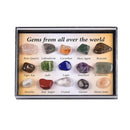 15 Pieces Geology Gem Kit for Kids with Display Case Educational Collection