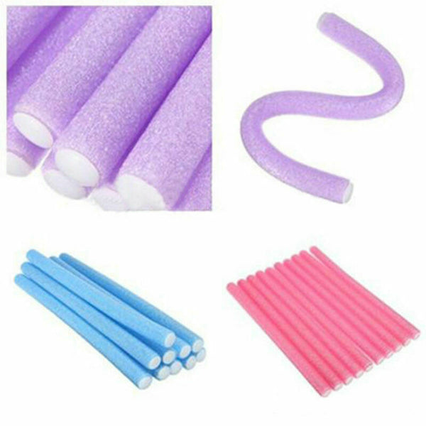 10PCS Curler Maker Soft Foam Bendy Twist Curls Tool Styling Hair_Roller DIY H8W4