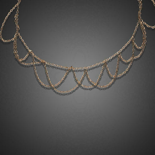 Tassel Metal Chain Elastic Hair Chain Headwear Headband Hair Band #gib