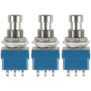 3Pcs 9-Pin 3PDT Guitar Effects Pedal Box Stomp Foot Metal Switch True Bypas