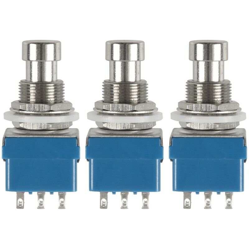 3Pcs 9-Pin 3PDT Guitar Effects Pedal Box Stomp Foot Metal Switch True Bypas