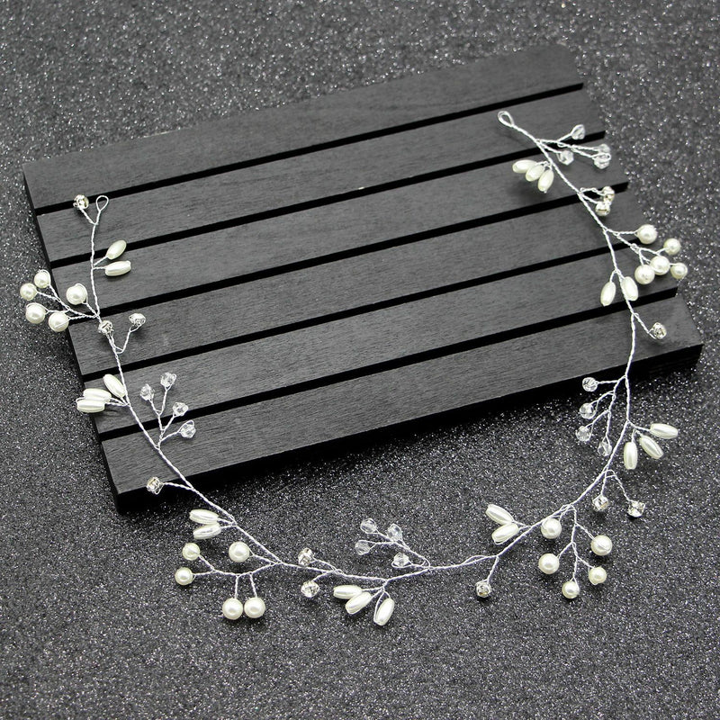 1 Piece Pearls Wedding Hair Vine Crystal Bridal Accessories Diamante Headware