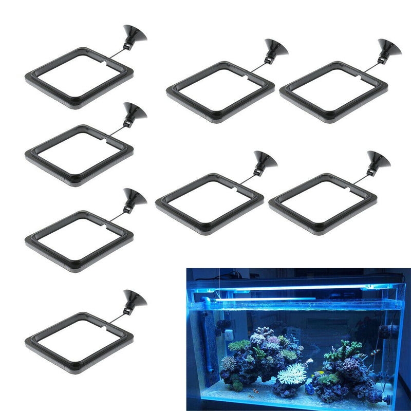 8 Pcs Plastic Aquarium Fish Safe Floating Food Feeder Circle, Square with