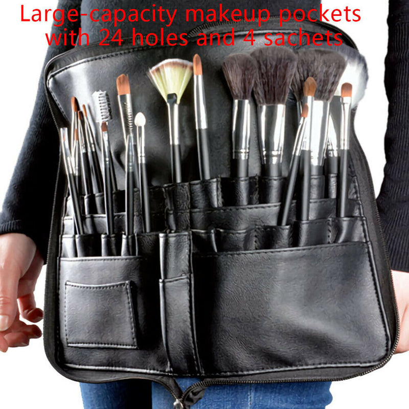 Makeup Brush Holder Case Bag Zipper Artist Strap Cosmetic Brush Makeup Brushes