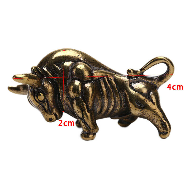 Solid Brass Bull Keychain Pendant Zipper Head Accessories Tools Outdoor Key R Gn