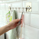 6 Hook Suction Cup Shelf Hooks Kitchen Gadgets Cupboard Home Organizer Stor Gw