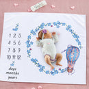120x100cm Cartoon Baby Milestone Blanket Newborn Photography Backdrop Cloth A