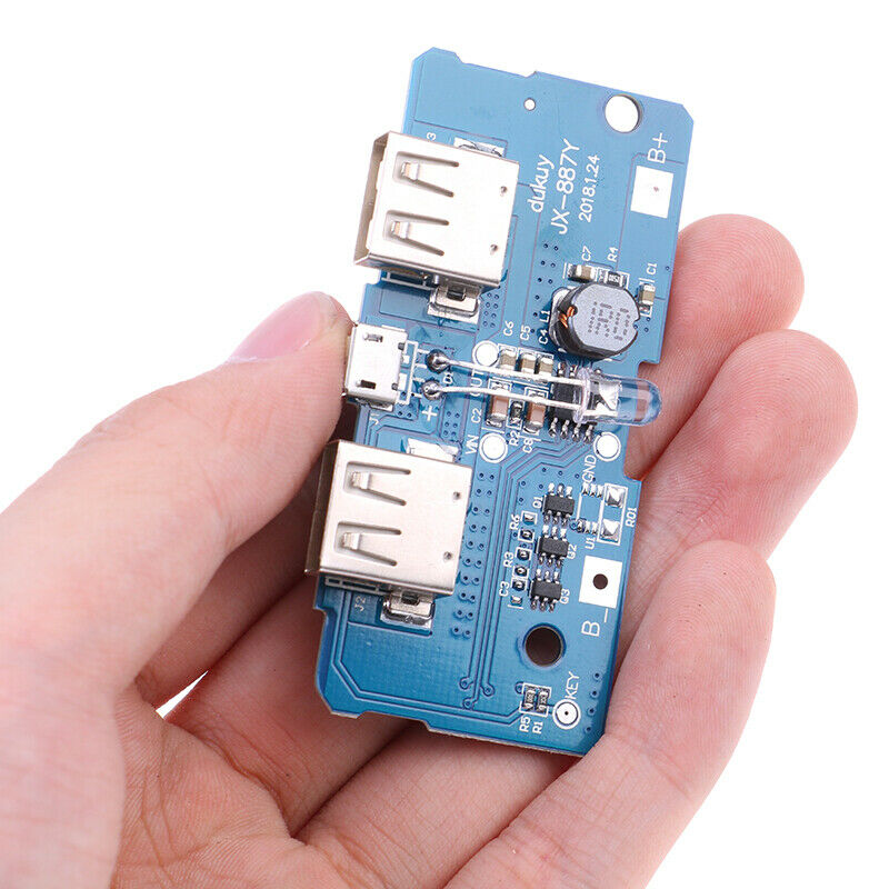 Dual Micro USB 3.7V to 5V 2A Boost Mobile Power Bank DIY Charger Step Up Boa Ew