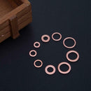 200pcs Copper Washer Sealing Ring Gasket Flat Kit with Box Hardware Tool