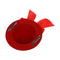 Ladies Mini Top Hat Fascinator Burlesque Millinery w/ Bowk - Red M6P1