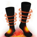 Battery Heated Unisex Electric Heating Long Socks Winter Warmer Thermal Fee A4R1