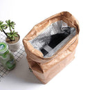 Reusable Insulated Brown Cooler Sack Lunch Bag Magnetic Thermal Closure Pap A6J3