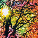 Psychedelic Trippy Tree Abstract Sun Art Silk Cloth Poster Home Decor 50cmx Y8F6