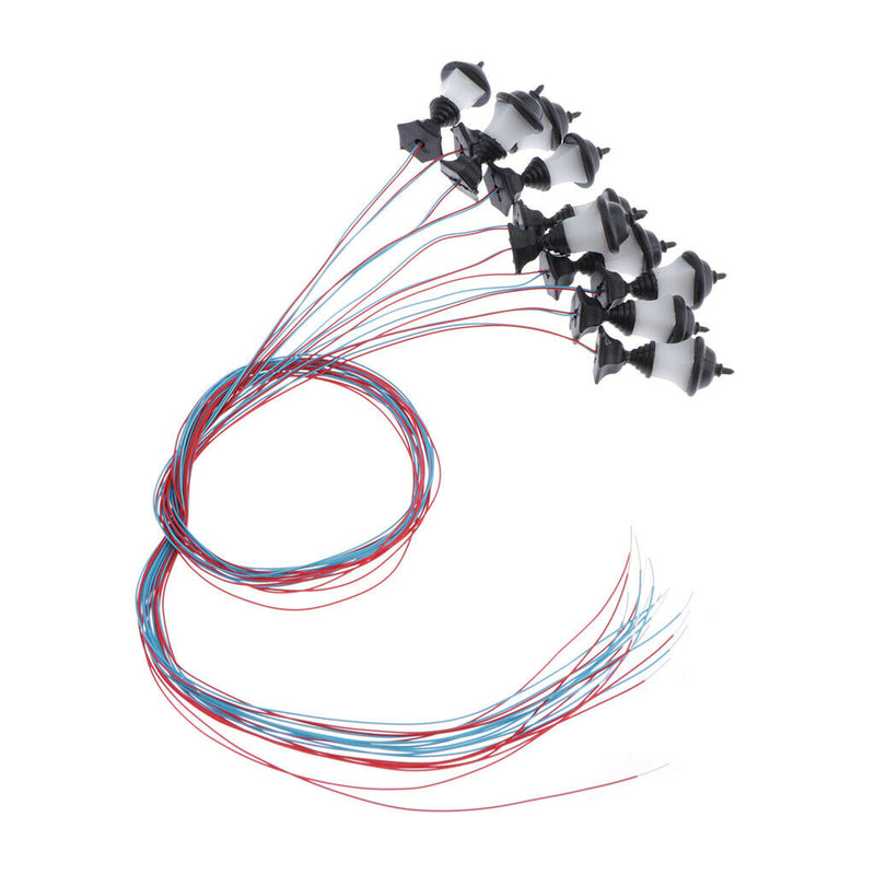 10pcs Train Railroad Street Lights HO Scale LEDs Garden Park Lights 1:100