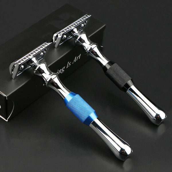 Zinc Alloy Razor Classic Shaving Razor Double Blade Safety Razor (Blue) B5Y8