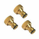3PCS Brass Hose Tap Connector 3/4" Threaded Garden Water Pipe Adaptor Fitting mn