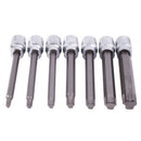 7-Piece 3/8 inch Extra Long Torx Star Bit Socket Set 110Mm Star Drill Socke