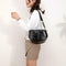 Soft Leather Women Crossbody Shoulder Bags Shell Messenger Handbags (Black)