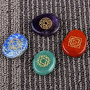 7Pcs/Set Engraved Spiritual Healing Meditation Palm Chakra J5T8 Reiki Stone N2S7
