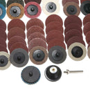 60pcs 50mm Sanding Disc 1/4" Roloc Holder Quick Roll Lock Surface Polishing