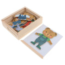 Baby Bear Changing Clothes Puzzle Set Children Kids Educational Wooden Toys