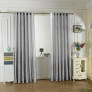 Rod Pocket Satin Window Curtains Blackout Shade Curtains  200x250cm Grey