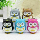 Cute Owl Keyring with LED Lights and Hooting Sound Novelty Key Rings Nice K X1A9