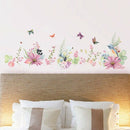 Flowers Background Wall Stickers Removable Creative Self-Adhesive Watercolo
