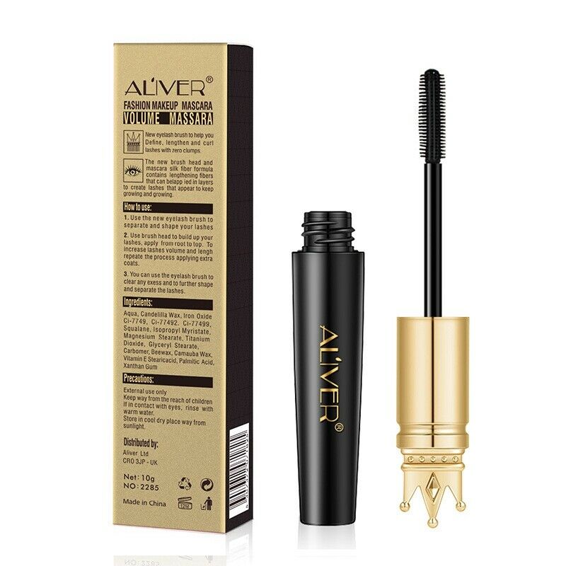 Aliver Crown Head 4D Mascara Long Thick Curling Waterproof Not Blooming Enc A1E9