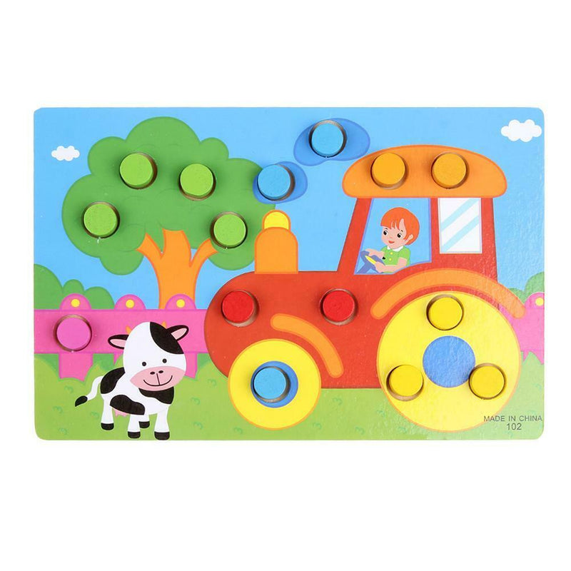 Color Cognition Board Educational Toys Children Wooden Color Match(Farm)