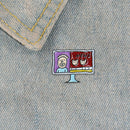 Cartoon Video Tape TV Brooch Women Men Classic Enamel Clothes Badge Pin (3) A
