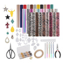 30 Pieces Leather Earring Making Kit with Templates, Faux Leather Sheet, and