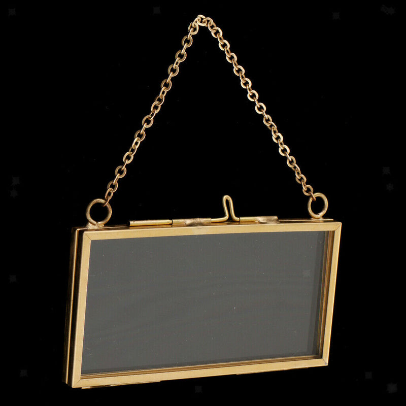 4Pcs Retro Double Sided Hanging Clear Glass Hanging Frame Pictures Frames