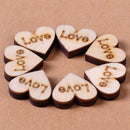 50x Wooden Love Hearts Wedding Charms Craft Scrapbook Card Embellishment 17*4mm