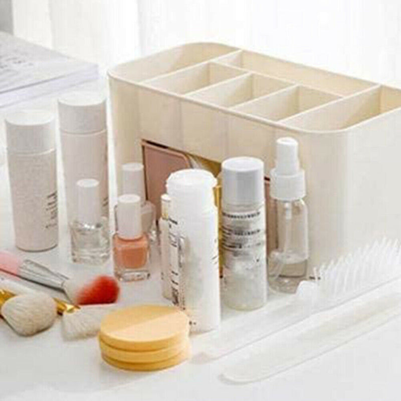 Desktop Cosmetic Storage Box Drawer Makeup Jewelry Organizer Case Pink A