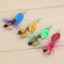 4pcs Spinner Bait Spoon Lure Fishing Artificial Baits Hard Lures Hooks