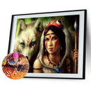 5D DIY Round Drill Diamond Painting Beauty Wolf Cross Stitch Embroidery Kit
