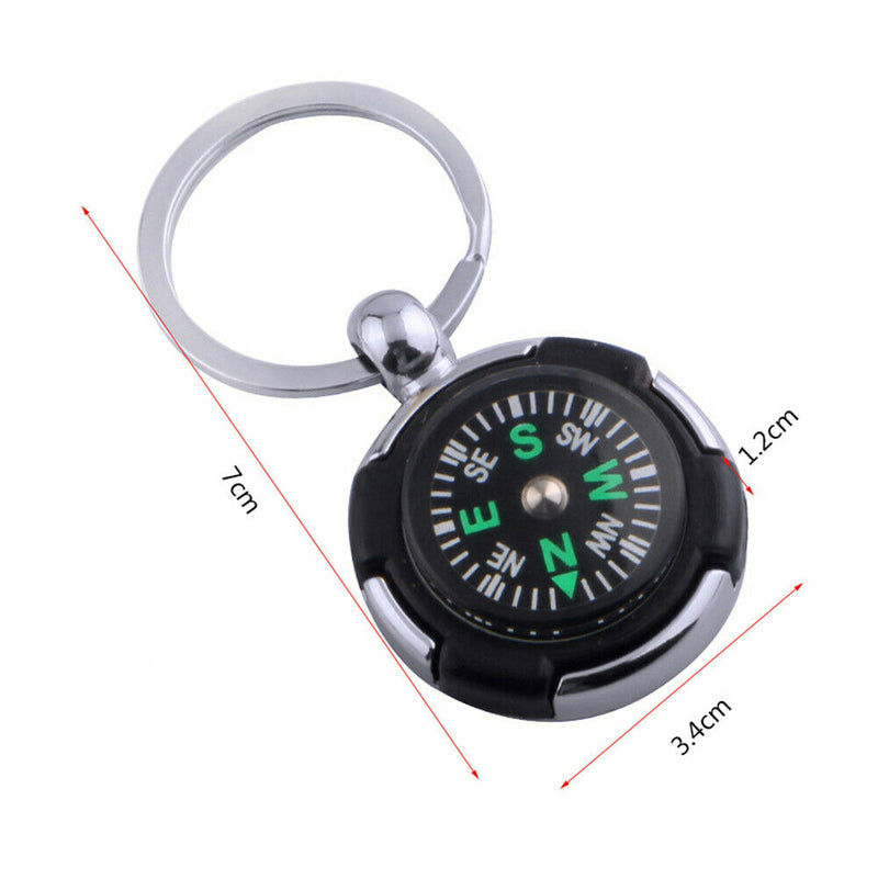 Acrylic Snap Compass Keychain Car Key Ring key Chain Survival Hiking Camp Tool