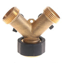1Pcs Brass 2 Way Garden Hose Splitter Y Valve Water Tap Connector AdapterB Ew