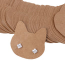 100 Pieces Kraft Paper Cat Earring Display Tags Jewellery Holder