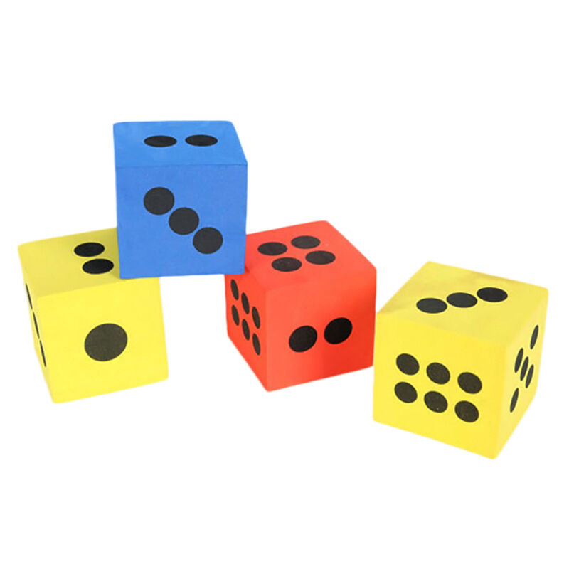 Hot SET OF 12 SOFT COLOURFUL FOAM Design LARGE DICE PARTY LOOT BAG FILLER 3.7cm