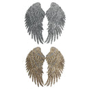 2 Pairs Sequin Angel Wings Embroidered Applique Iron on Sew on Patch DIY
