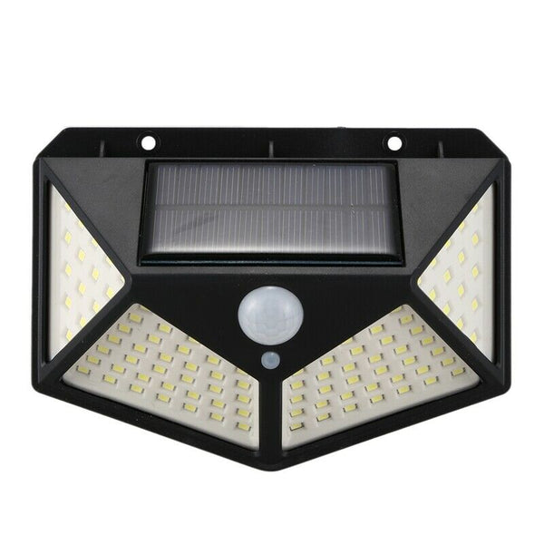 100 LED Solar Power Wall Light Intelligent Light-sensing Control 120 degree