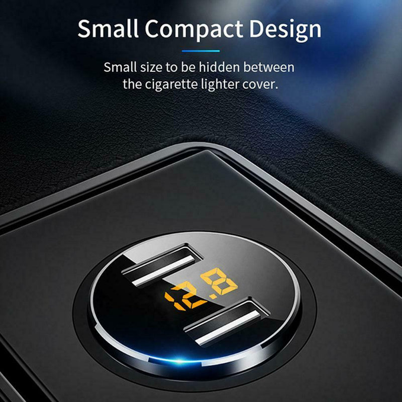 Floveme 5V 3.6A QC Dual USB Quick Charge Car Charger with Digital Display