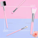5x Pink Makeup brush set foundation brush eye shadow brush eyebrow comb blushJ3C