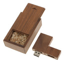 32GB/16G/8G Capacity Walnut Wood USB 2.0 Flash Drive Disk Data & Wooden Box
