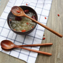6Pcs Wooden Spoon - 9'' Long Handle Cooking Spoon for Stirring Mixing Eating